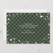 Cartes Pour Fêtes Annuelles Étoiles de neige Vert Plaid Photo Joyeux Noël (Dos)