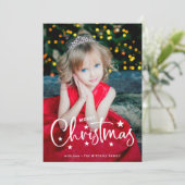 Cartes Pour Fêtes Annuelles Étoiles de Noël | Script manuscrit et photo (Debout devant)