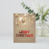 Cartes Pour Fêtes Annuelles Étoiles dorées, ornements, Joyeux Noël (Debout devant)