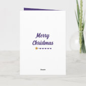 Cartes Pour Fêtes Annuelles Étoiles et baubles noël embrasse or et violet (Dos)
