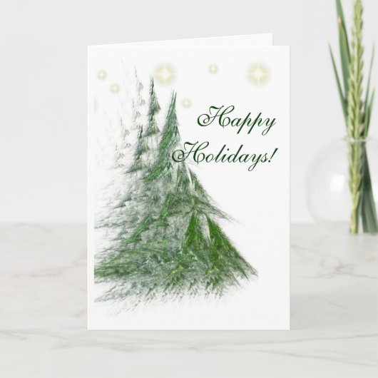 CARTES POUR FÊTES ANNUELLES ÉTOILES ET FIRS (Devant)