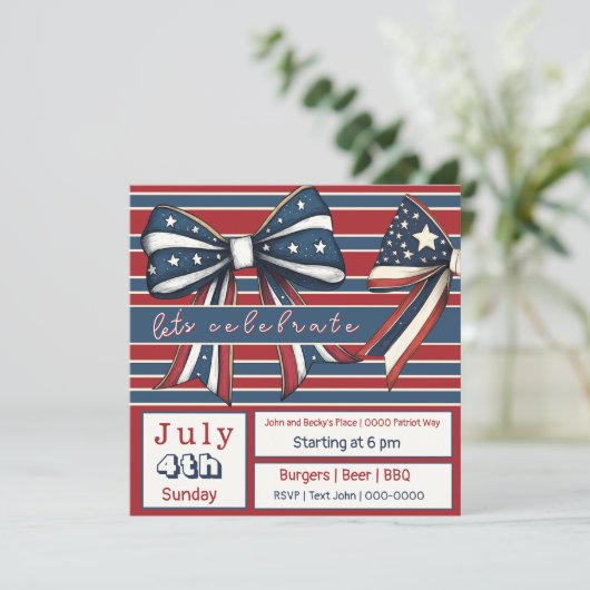 Cartes Pour Fêtes Annuelles Étoiles et rayures avec de mignons vaches patrioti (Debout devant)