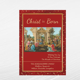 Cartes Pour Fêtes Annuelles Étoiles Photo Noël Or Rouge Religieux