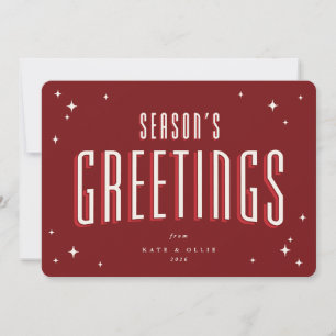 Cartes Pour Fêtes Annuelles Étoiles Retro Bonnes Fêtes rouges profondes