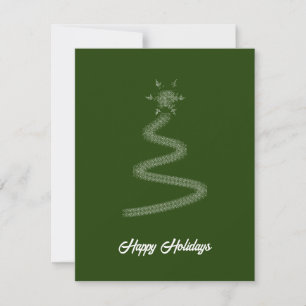 Cartes Pour Fêtes Annuelles Étoiles Vertes Artistiques Sapin de Noël Ray