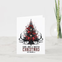 Étrange sapin de Noël tordu crâne gothique