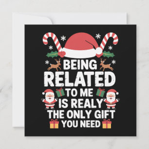 Cartes Pour Fêtes Annuelles Être apparenté à moi drôle de Noël en famille Xmas