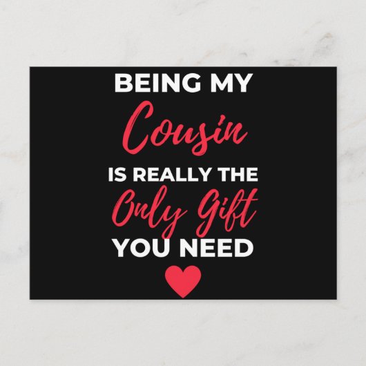 Cartes Pour Fêtes Annuelles Être Mon Cousin Est Vraiment Le Seul Cadeau (Devant)