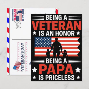 Cartes Pour Fêtes Annuelles Être un vétéran est un honneur, être un papa est s