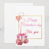 Cartes Pour Fêtes Annuelles "Étreinte Enchantée" Saint-Valentin (Devant / Derrière)