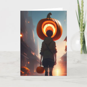 Cartes Pour Fêtes Annuelles Étude citrouille - Anime - AI - D