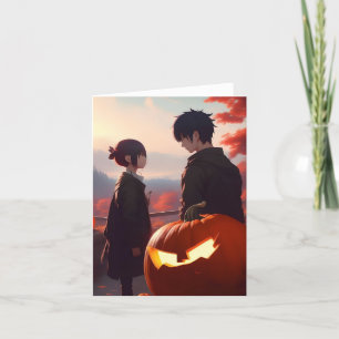 Cartes Pour Fêtes Annuelles Étude citrouille - Anime - AI - E