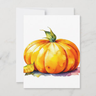 Cartes Pour Fêtes Annuelles Étude citrouille B en aquarelles et stylo