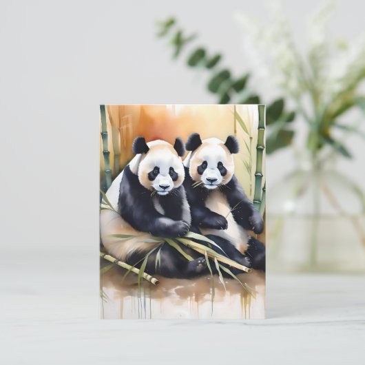 Cartes Pour Fêtes Annuelles Étude de l'ours de panda A - Aquarelles (Debout devant)