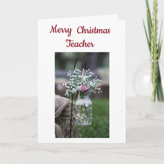 CARTES POUR FÊTES ANNUELLES ÉTUDIANT PLUS ÂGÉ À DONNER ***ENSEIGNANT** À NOËL (Devant)