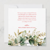 Cartes Pour Fêtes Annuelles Eucalyptus Noël Wreath Verdure Élégant (Dos)