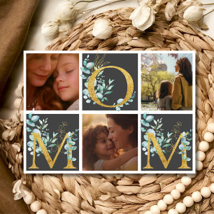 Cartes Pour Fêtes Annuelles Eucalyptus vert maman trois photos Fête des mères