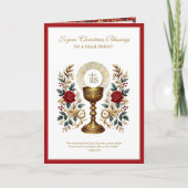 Cartes Pour Fêtes Annuelles Eucharistie catholique de Noël Roses rouges (Devant)