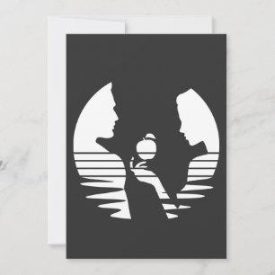 Cartes Pour Fêtes Annuelles Eve Met Une Pomme À Adam, Version Blanche 2/3