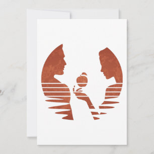 Cartes Pour Fêtes Annuelles Ève tend une pomme à Adam, Version grunge 3/3