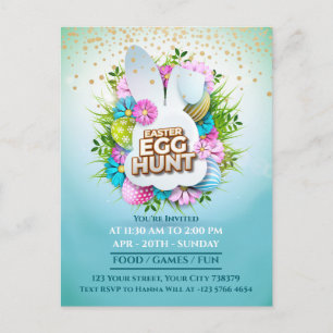 Cartes Pour Fêtes Annuelles Événement de chasse aux œufs de Pâques lapin print