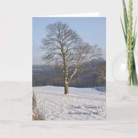 Cartes Pour Fêtes Annuelles Evening tree Veselé Vánoce ! (Devant)
