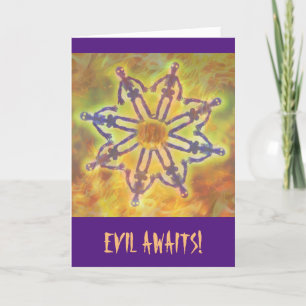 Cartes Pour Fêtes Annuelles Evil Fiery Skeleton Halloween