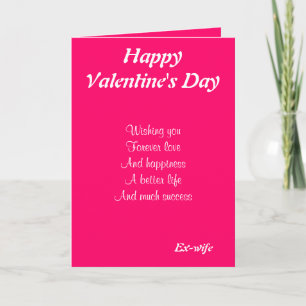 Cartes Pour Fêtes Annuelles Ex-femme le jour de la Saint-Valentin