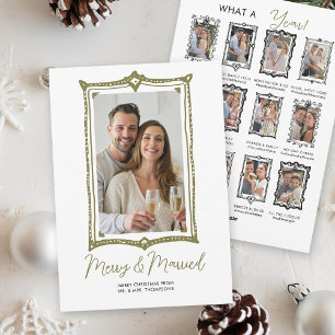 Cartes Pour Fêtes Annuelles Examen Doodle à la main Première Noël Marié