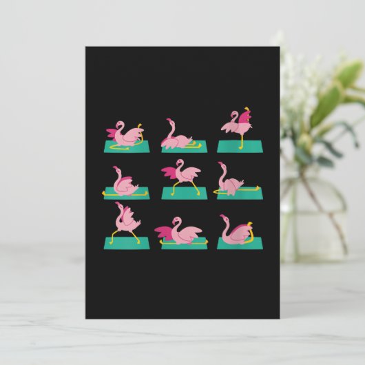 Cartes Pour Fêtes Annuelles Exercice de méditation au Yoga Flamant rose (Debout devant)