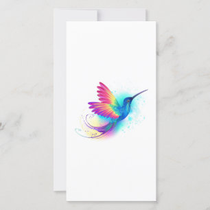 Cartes Pour Fêtes Annuelles Exotic Rainbow Hummingbird
