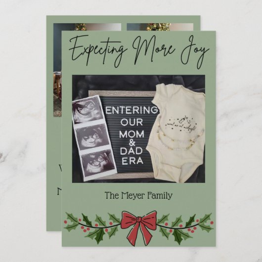 Cartes Pour Fêtes Annuelles Expecting More Joy Christmas Card (Devant / Derrière)