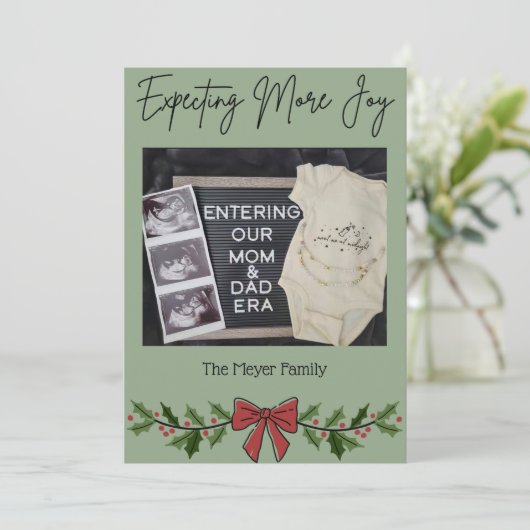 Cartes Pour Fêtes Annuelles Expecting More Joy Christmas Card (Debout devant)