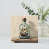 Cartes Pour Fêtes Annuelles Expédier dans une bouteille | Rester en contact (Debout devant)