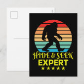 Cartes Pour Fêtes Annuelles Expert de cache-cache Bigfoot drôle (Devant / Derrière)