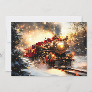 Cartes Pour Fêtes Annuelles Express du train de Noël vintage Nuit Neige