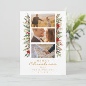 Cartes Pour Fêtes Annuelles Exquisite Minimal Christmas Garland 3 Photos Frame (Debout devant)