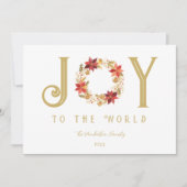 Cartes Pour Fêtes Annuelles Exquisite Red Tones and Faux Gold Christmas Wreath (Devant)