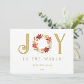 Cartes Pour Fêtes Annuelles Exquisite Red Tones and Faux Gold Christmas Wreath (Debout devant)