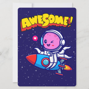 CARTES POUR FÊTES ANNUELLES EXTRA-TERRESTRE, UNIVERS, FUSÉE, PLANÈTE ET ASTRON