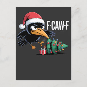 Cartes Pour Fêtes Annuelles F-caw-f Corbeau Corbeau Noël Arbre Corbeau de Noël