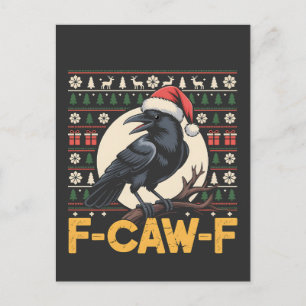 Cartes Pour Fêtes Annuelles F-Caw-F Laidback Pull de Noël Drôle Corbeau Xmas
