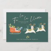 Cartes Pour Fêtes Annuelles Fa La Christmas Llama Reindeers & Sleigh Toxits (Devant)