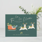 Cartes Pour Fêtes Annuelles Fa La Christmas Llama Reindeers & Sleigh Toxits (Debout devant)
