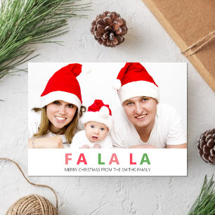 Cartes Pour Fêtes Annuelles Fa La La Christmas Coloré Cute Photo Famille