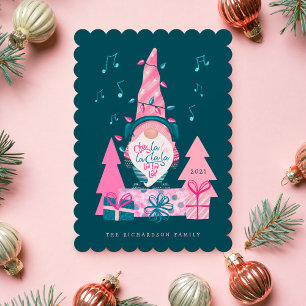 Cartes Pour Fêtes Annuelles Fa La La Fun Bright Christmas Caroling Gnome