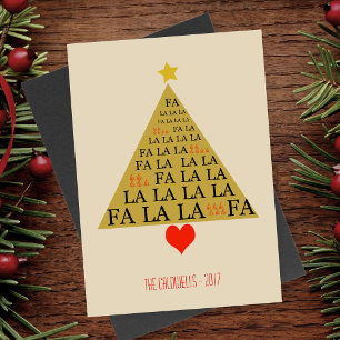 Cartes Pour Fêtes Annuelles Fa La La Gold Christmas Tree