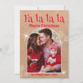 Cartes Pour Fêtes Annuelles fa la la, joyeux noël arche photo kraft (Devant)