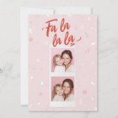 Cartes Pour Fêtes Annuelles Fa La La La Blush rose moderne Photo de Noël (Devant)