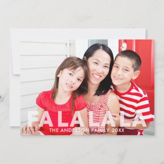 Cartes Pour Fêtes Annuelles Fa La La La Modern Translucide Superposition Photo (Devant)